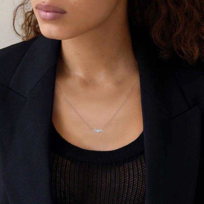 Lab Grown Diamond 1/2ctw. Cluster Pendant in 14k White Gold image number null